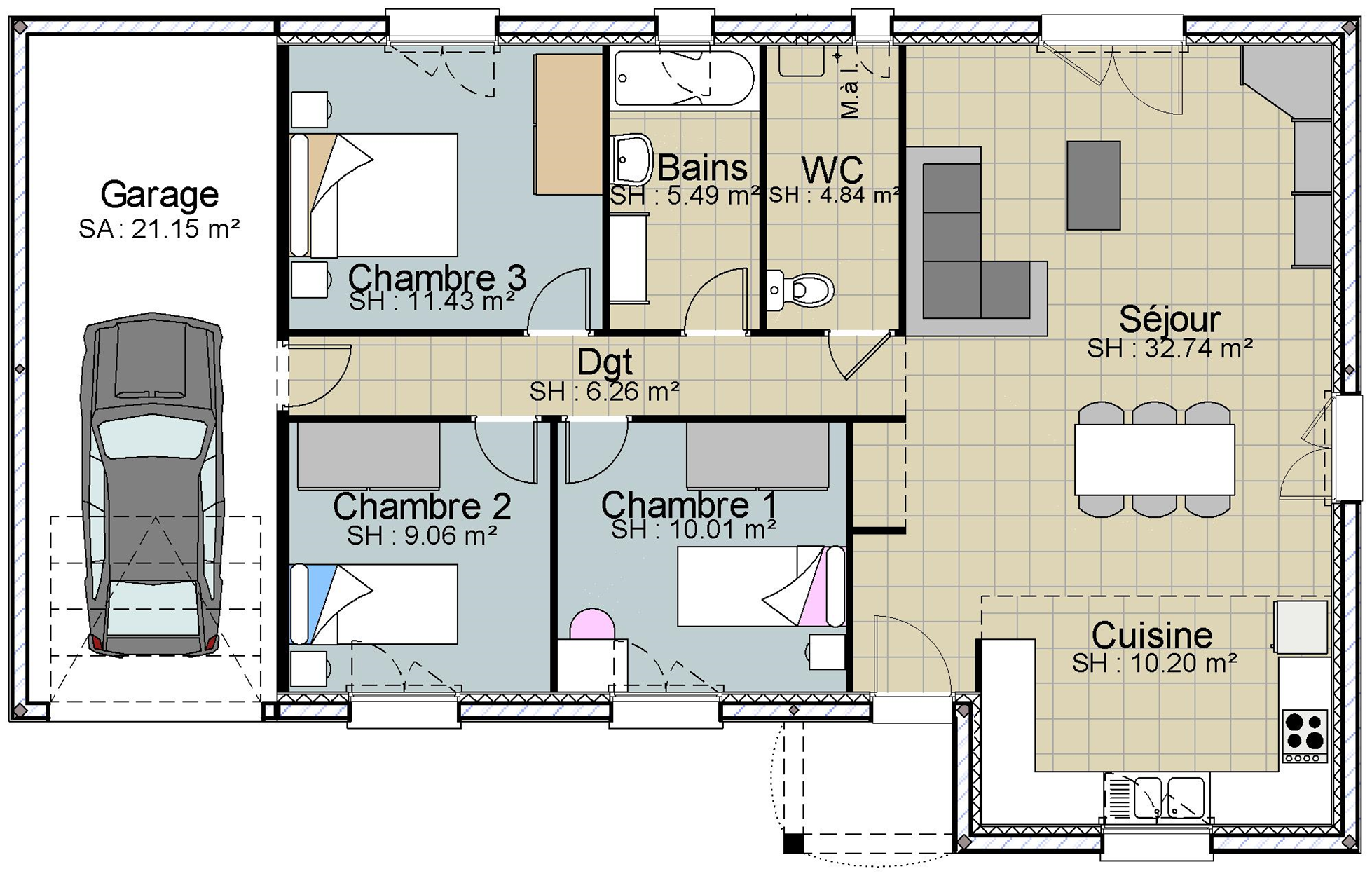 plan maison nymphea